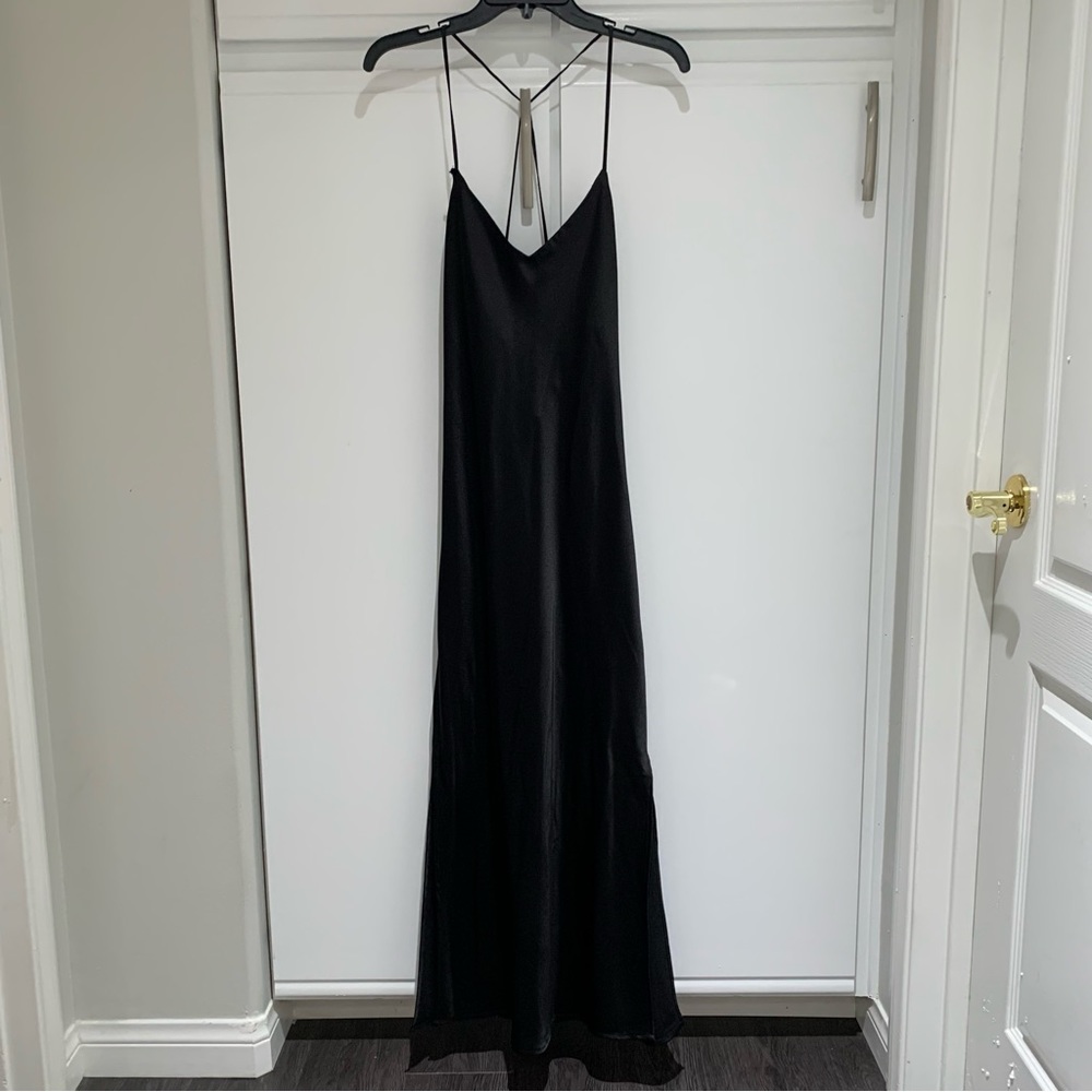 Topshop Midi Slip on Dress in Black